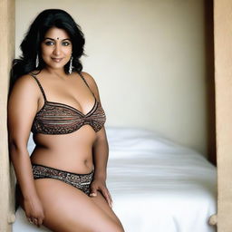 A beautiful Indian woman who is 48 years old and 5 feet tall