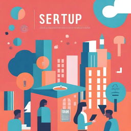 A vibrant and modern book cover for a guide on building a startup from a campus setting, focusing on student entrepreneurs