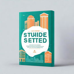 A modern and inspiring book cover for a guide on student startups in the tech industry, originating from a university campus