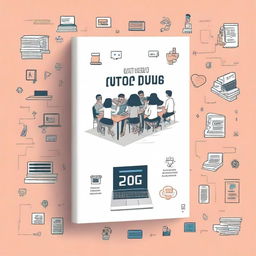 An inspiring and modern book cover for a guide on student startups in the tech industry