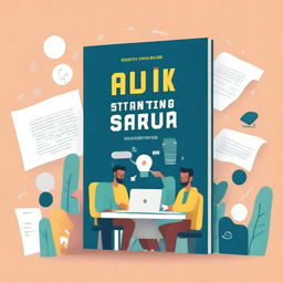 A motivational book cover for a guide on students building startups