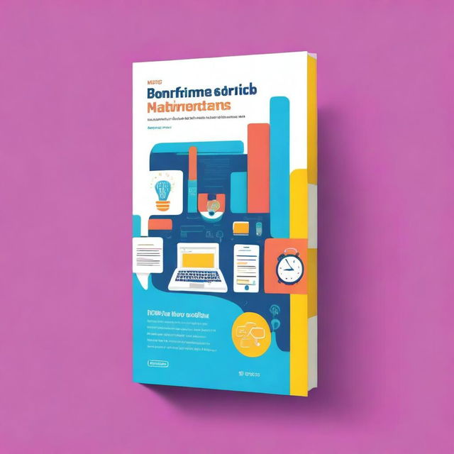 A vibrant and modern book cover for a guide on students building tech startups