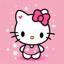 A cute illustration of Hello Kitty with bangs