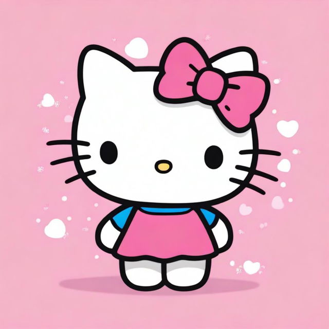 A cute illustration of Hello Kitty with bangs