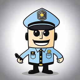 A cartoon-style policeman with a TV head