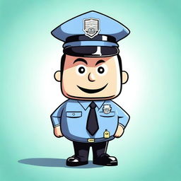 A cartoon-style policeman with a CRT television for a head