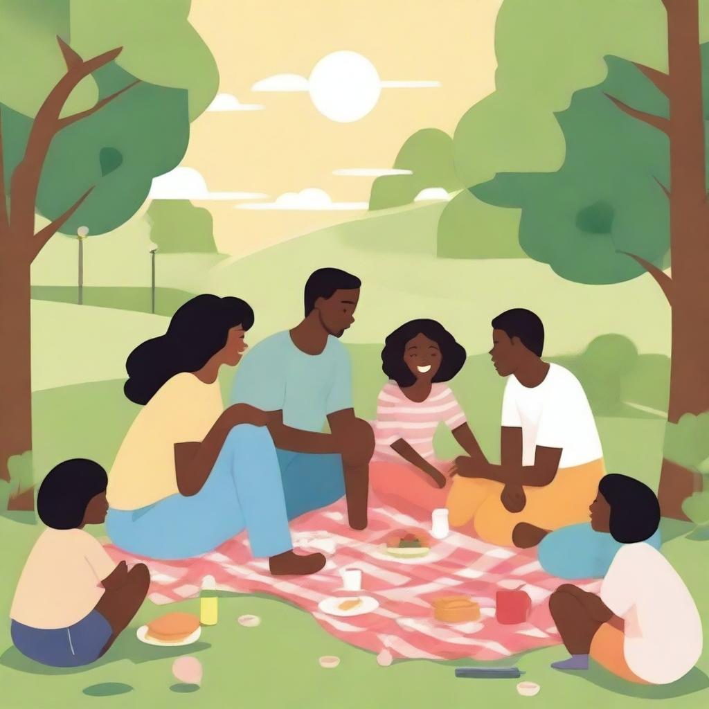 An image depicting various types of relationships, showcasing friendship, family bonds, and romantic connections