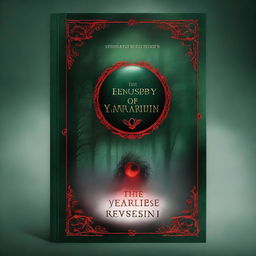 A dark green and red renaissance fantasy book cover with the title 'The Ostensibly of Yavarnir'