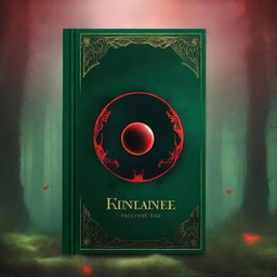 A dark green and red renaissance fantasy book cover featuring an eclipse symbol