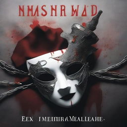 A book cover featuring a masquerade ball mask with barbed wire wrapped around it