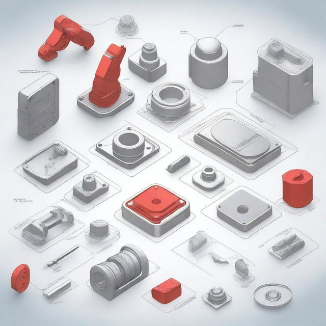 A detailed illustration of NX Manufacturing Fundamentals, showcasing various aspects of the software, including CAD design, CAM programming, and CNC machine simulation