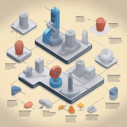 A detailed illustration of NX Manufacturing Fundamentals, showcasing various aspects of the software, including CAD design, CAM programming, and CNC machine simulation