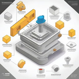 A detailed illustration of NX CAM Fundamentals, showcasing various aspects of the software, including CAM programming, tool path generation, and CNC machine simulation