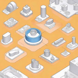 A detailed illustration of NX Manufacturing Fundamentals, showcasing various aspects of the software, including CAD design, CAM programming, and CNC machine simulation