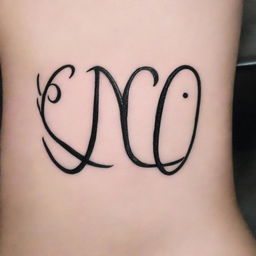 A tattoo design featuring a name in an elegant and artistic font