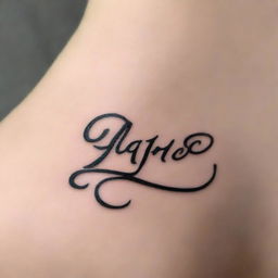 A tattoo design featuring a name in an elegant and artistic font