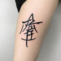 A tattoo design featuring the name '王秦珂' in an elegant and artistic font