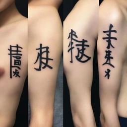 A tattoo design featuring the name '王秦珂' in an elegant and artistic font