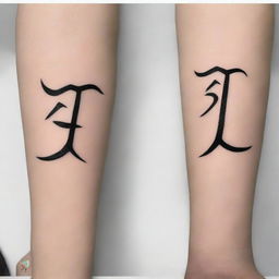A tattoo design featuring the name '王秦珂' in an elegant and artistic font