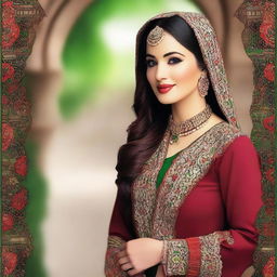 A beautiful Pakistani woman with traditional attire, showcasing cultural beauty and elegance