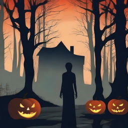 Create a horror book cover with an October theme