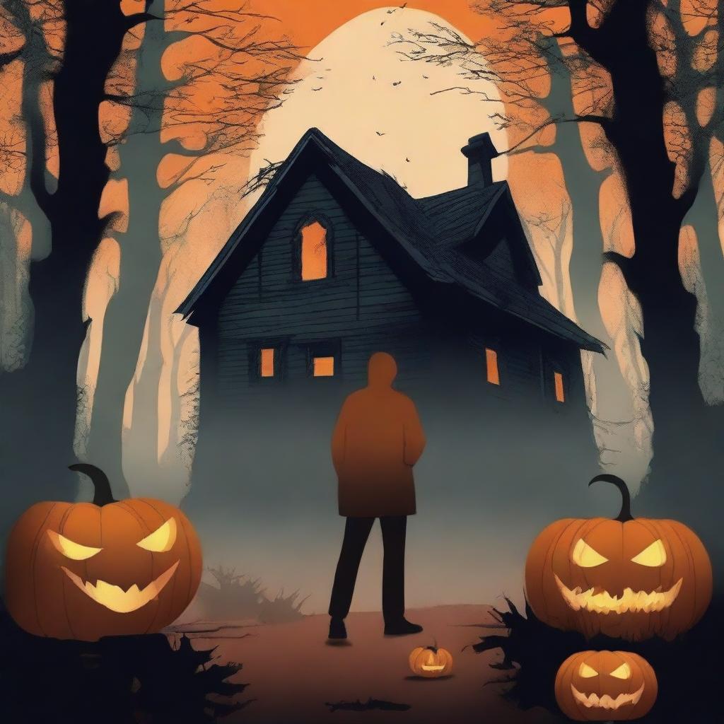 Create a horror book cover with an October theme