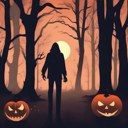 Create a horror book cover with an October theme