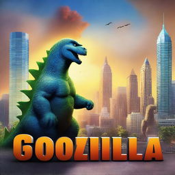 A 3D rendered movie poster for Disney Pixar's "Godzilla"