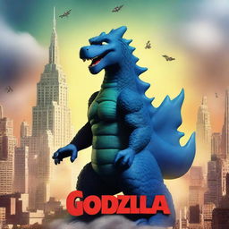 A 3D rendered movie poster for Disney Pixar's "Godzilla"