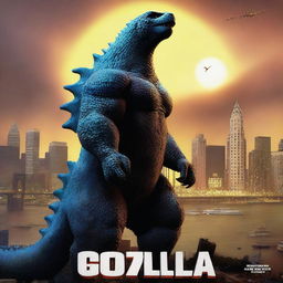 A 3D rendered movie poster for Disney Pixar's "Godzilla"