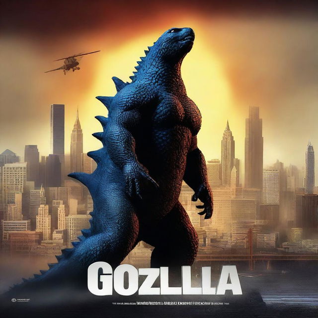 A 3D rendered movie poster for Disney Pixar's "Godzilla"