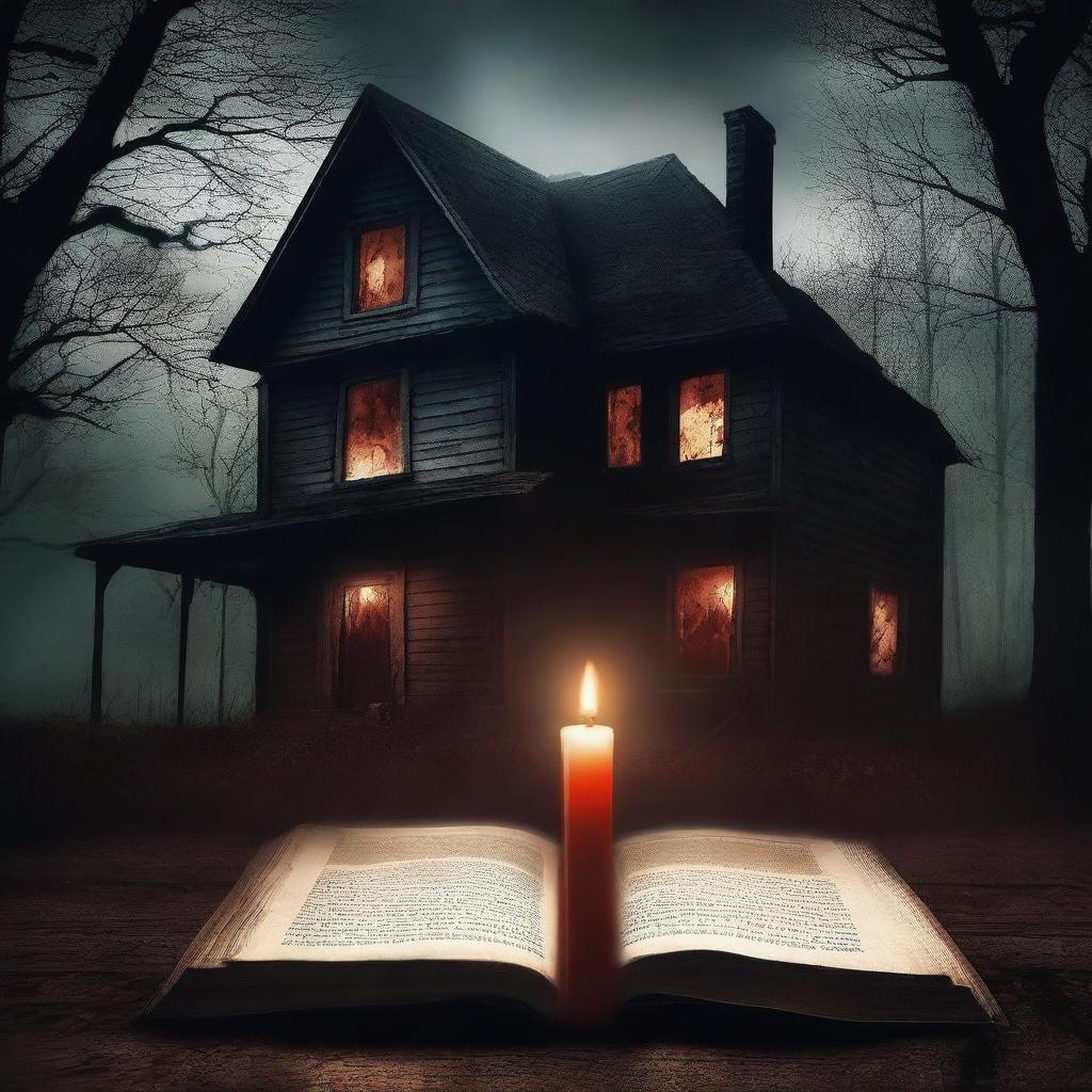 Create a disturbing, violent, terrifying, and horrifying book cover for a horror novel based in October