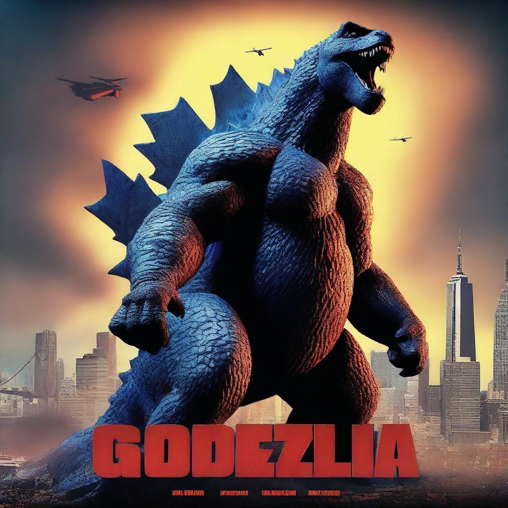 A 3D rendered movie poster for Disney Pixar's "Godzilla"