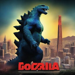 A 3D rendered movie poster for Disney Pixar's "Godzilla"