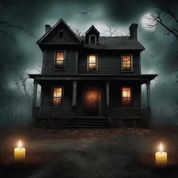 Create a disturbing, violent, terrifying, and horrifying book cover set in October