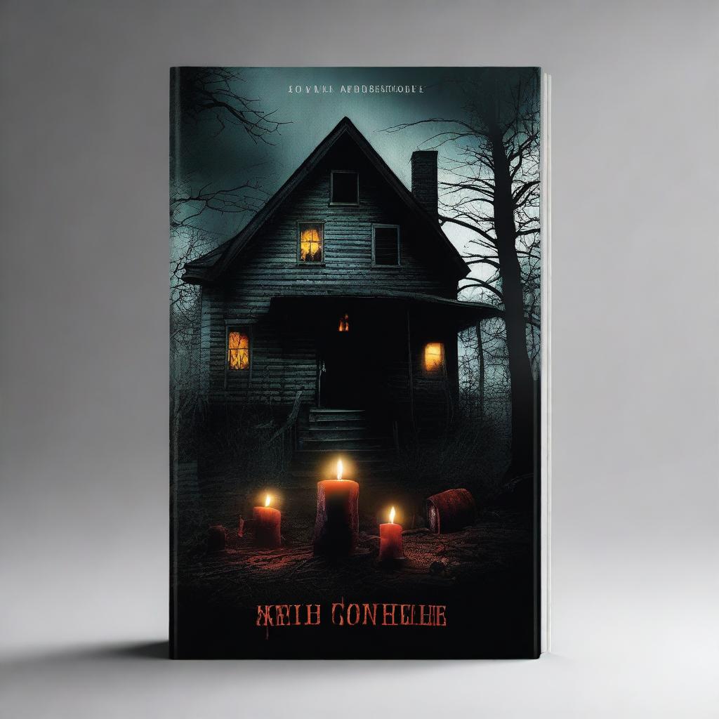 Create a disturbing, violent, terrifying, and horrifying book cover set in October