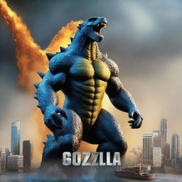 A 3D rendered movie poster for Disney Pixar's "Godzilla: King of the Monsters"