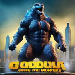 A 3D rendered movie poster for Disney Pixar's "Godzilla: King of the Monsters"