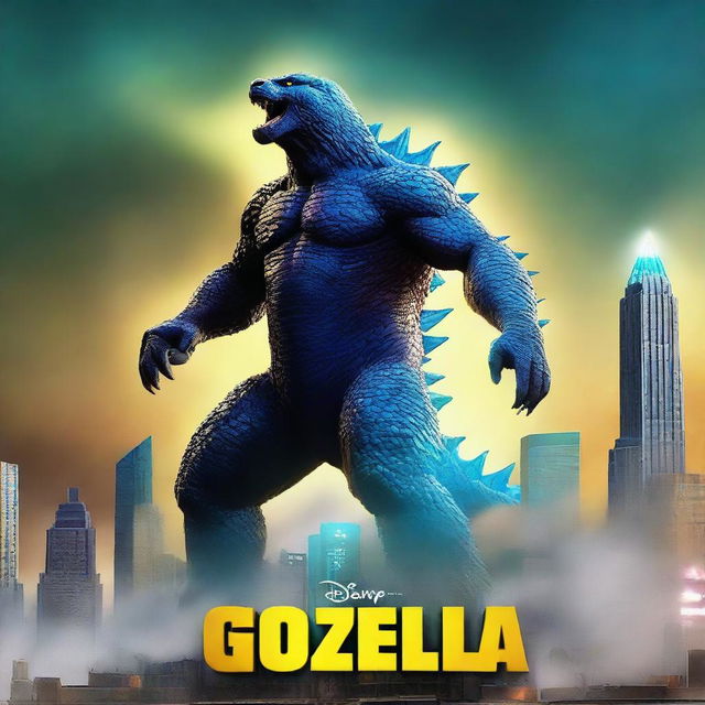 A 3D rendered movie poster for Disney Pixar's "Godzilla: King of the Monsters"