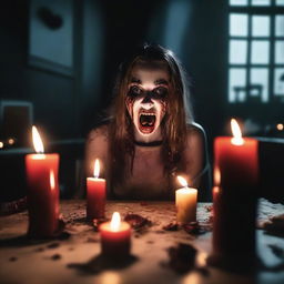 Create a violent and horrifying image set in October