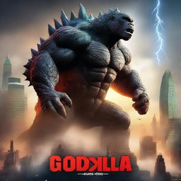 A 3D rendered movie poster for Disney Pixar's "Godzilla vs Kong"