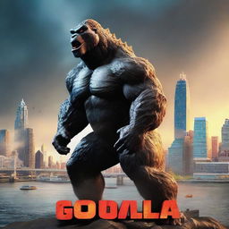 A 3D rendered movie poster for Disney Pixar's "Godzilla vs