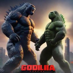 A 3D rendered movie poster for Disney Pixar's "Godzilla vs