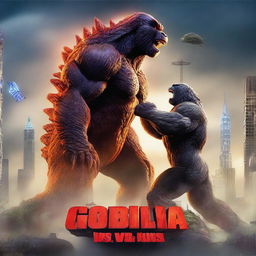 A 3D rendered movie poster for Disney Pixar's "Godzilla vs