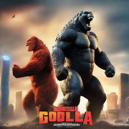 A 3D rendered movie poster for Disney Pixar's "Godzilla vs