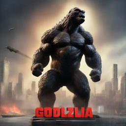 A 3D rendered movie poster for Disney Pixar's "Godzilla vs