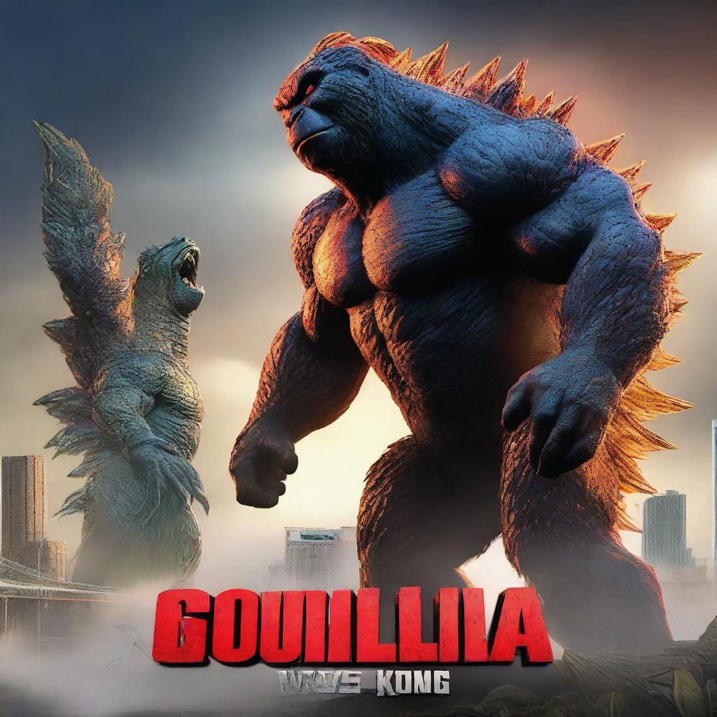 A 3D rendered movie poster for Disney Pixar's "Godzilla vs