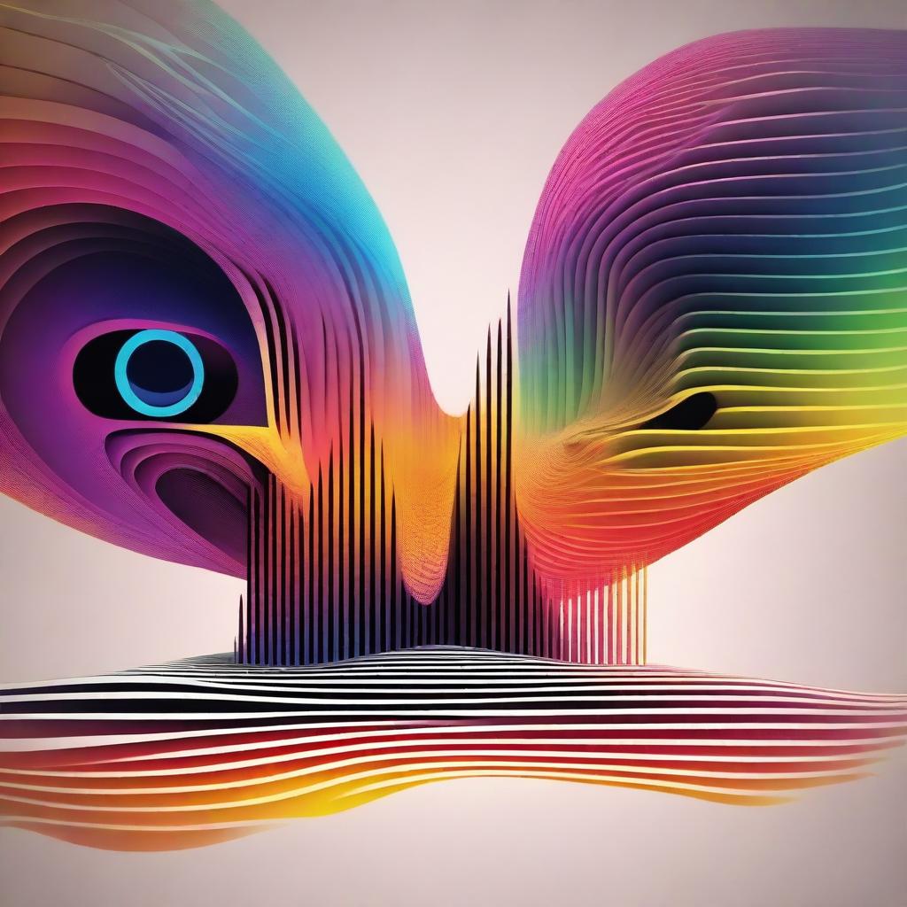 A miniature featuring an abstract design of sound waves intertwined with psychedelic visual effects