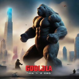 A 3D rendered movie poster for Disney Pixar's "Godzilla vs