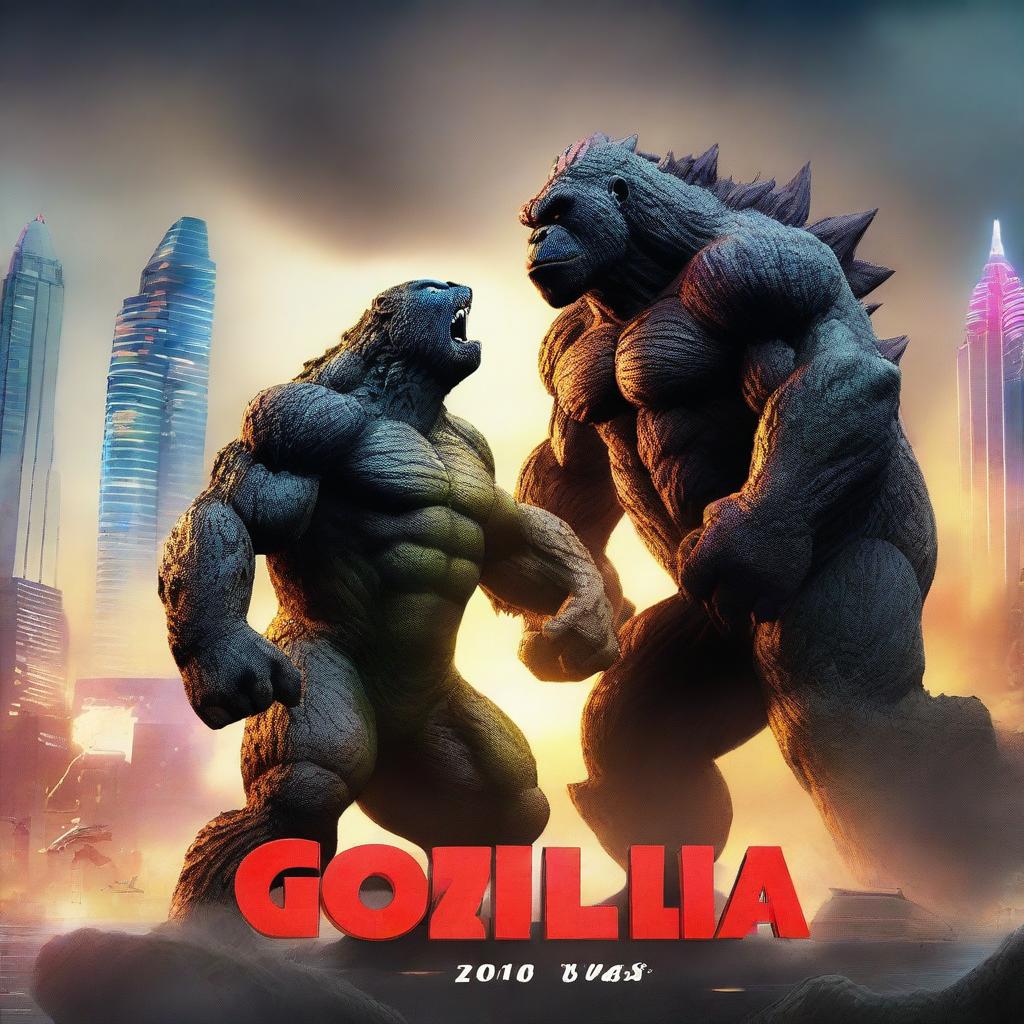 A 3D rendered movie poster for Disney Pixar's "Godzilla vs